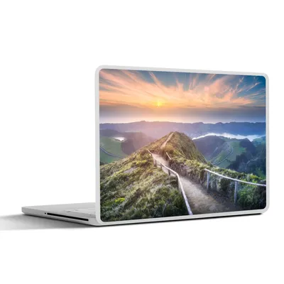 Produktbild von MuchoWow® Laptop Aufkleber Sticker Cover Berge - Sonne - Natur 31x22.5 cm - Laptop-Deko
