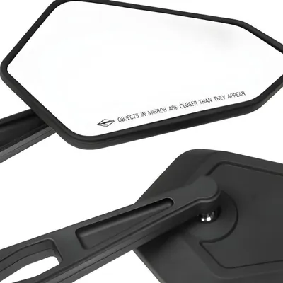 Immagine prodotto di Set specchietto retrovisore moto Parzini destro + sinistro, CNC M10 universale regolabile nero opaco, con omologazione