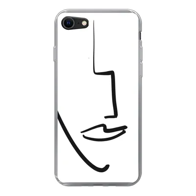 Produktbild von MuchoWow® Handyhülle Schutzhülle Hülle für iPhone SE 2020 Gesicht - Frau - Minimalismus Silikon Softcase Handy Hülle - Kartenbesitzer