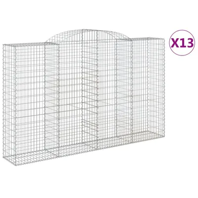 Produktbild von Gabionen mit Hochbogen 13 Stk 300x50x180/200cm Verzinktes Eisen