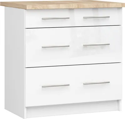 Produktbild von Akord Küchenunterschrank Oliwia Mit Weißer Glänzender Arbeitsplatte 80X46X85 Cm