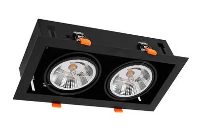 Zdjęcie produktu dla Oprawa sufitowa wpuszczana LED PLAZA czarna 2xAR111 GU10 Milagro 4742