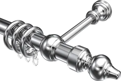 Produktbild von Interdeco Gardinenstange / Vorhangstange Chrom-farbig, Typ Classic Rondo (Rillenform), 28 mm Ø 1-läufig, 100 cm