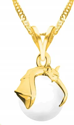 Productafbeelding van Gouden collier met een vleermuismotief, versierd met parels, steen en zilver 925