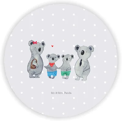 Produktbild von Mr. & Mrs. Panda Kühlschrankmagnet Koala Familie zwei - Grau Pastell - Geschenk, Koalabär, pinnwand magnet, Muttertag, Zusammen, für kühlschrank, whiteboardmagnet