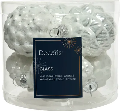 Produktbild von Christbaumkugeln Weihnachtszapfen weiß 6 Stk. 7 cm