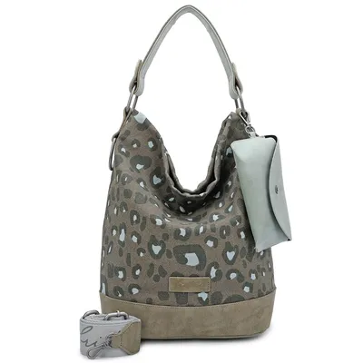 Immagine prodotto di Fritzi aus Preußen borsa a tracolla Canvas Izzy07 Olga Hobo Bag Leo Jungle oliva