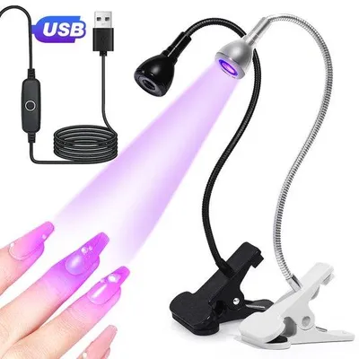 Obrázok produktu pre Výkonná USB lampa s klipom, UV žiarenie na vytvrdzovanie, ohybná, balenie po 2 ks