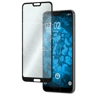 Produktbild von 1er-Pack PhoneNatic Glas-Folie klar full-screen schwarz kompatibel mit Huawei Honor 10 - Panzerglas für Honor 10