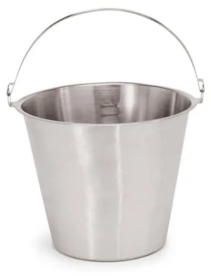 Produktbild von 2x Eimer 10 L Chromnickelstahl, silber, Skalierung 1 bis 10 Liter