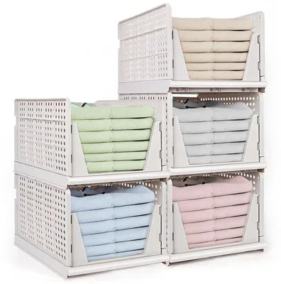Produktbild von Famanu Aufbewahrungsbox stapelbar - Set von 5 - Kunststoff - 43 x 32,5 x 25 cm