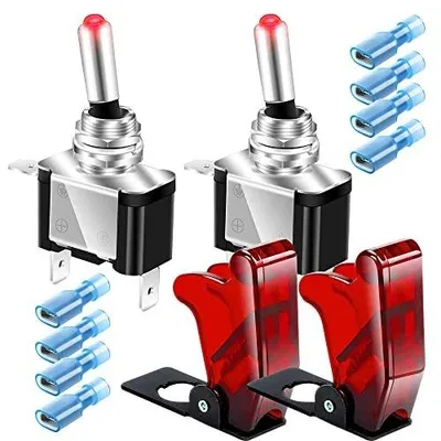 Zdjęcie produktu dla Przełącznik kołyskowy LED 20A 12V 24V czerwony wodoodporny samochód 2 szt.
