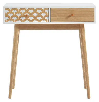 Immagine prodotto di Tavolino consolle in stile scandinavo con 2 cassetti