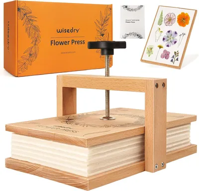 Produktbild von Blumenpresse, einfach zu bedienen, gleichmäßige Druckverteilung, 6 Schichten, 25,4 x 15,2 cm, Blumenpresse für Kinder und Erwachsene