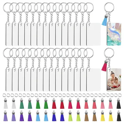 Produktbild von Schlüsselanhänger-Set mit Quasten, runder Schlüsselanhänger