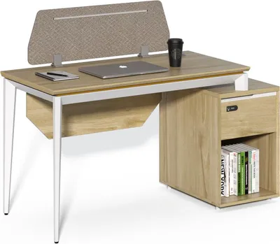 Produktbild von Bürotisch mit Schrank Houseland Profit Max 03 1406 Eiche/Weiß