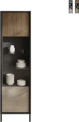 Produktbild von Moderne Wohnzimmervitrine 2 Regale 55x40x203cm Winona - Beige