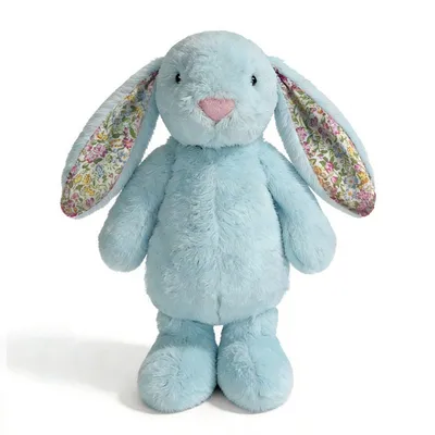 Productafbeelding van Pluche konijn, 20 cm – Schattig knuffel met bloemvormige oren, blauw