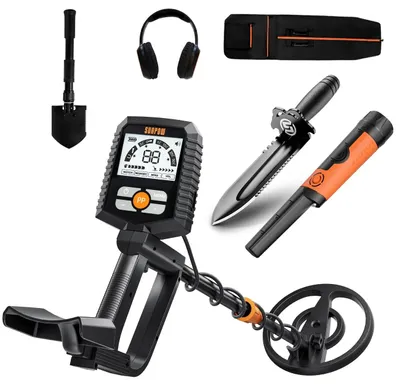 Zdjęcie produktu dla Detektor metali - MD13 - Wodoodporny (IP68) - Wyświetlacz LCD - 4 tryby pracy - Regulowana długość - Bateria w zestawie - Biały