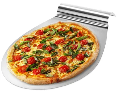 Immagine prodotto di Pala per pizza spatola da forno - Acciaio inox - 31 x 26 cm - Argento - Per pizza e pane