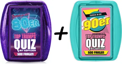 Produktbild von BUNDLE - Top Trumps Quiz - 90er + 80er Ratespiel Wissensspiel Fragespiel Gesellschaftsspiel