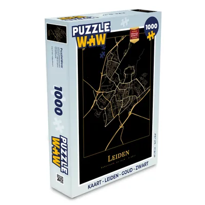 Obrázek produktu pro MuchoWow MuchoWow® Puzzle 1000 ks Karta - Leiden - zlatá - černá