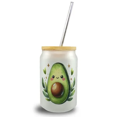 Produktbild von Avocado Trinkglas mit Bambusdeckel