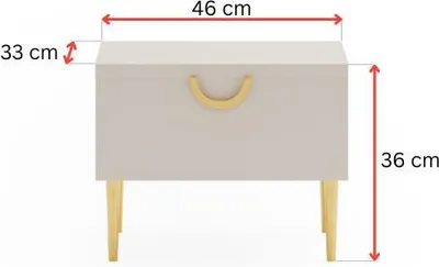 Produktbild von Nachttisch cashmere, goldene Griffe B01