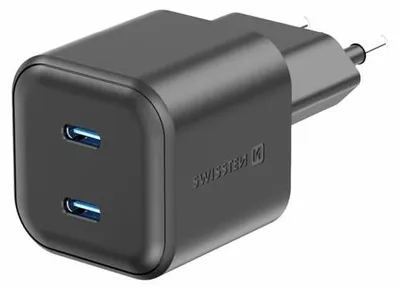 Image de Swissten, chargeur USB-C GaN 20W charge rapide Power Delivery, noir