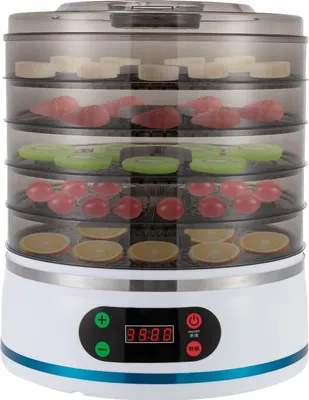 Image de déshydrateur 5 compartiments, déshydrateur alimentaire en acier inoxydable pour jerky fruits légumes