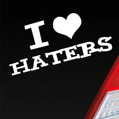 Produktbild von Auto Aufkleber I love Haters Tuning 10x4,5 cm Weiss Glanz Sticker Heckscheibenaufkleber