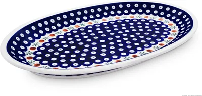 Produktbild von Original Bunzlauer Keramik Servierplatte Platte Teller oval 35,4x22x3,5 cm Design 41