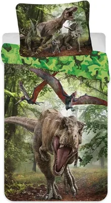 Produktbild von JERRY FABRICS Bettwäsche Jurassic World Grün Mikro Polyester - Mikrofaser, 140/200 cm
