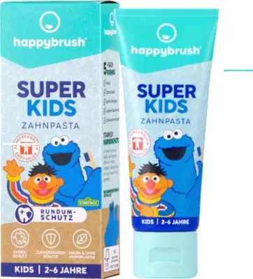 Produktbild von happybrush Kinderzahnpasta SuperKids (75ml Tube)