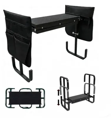 Image de Tabouret de jardin 2 en 1, également utilisable comme banc pour les genoux, pliable - Réglable en hauteur avec sac à outils