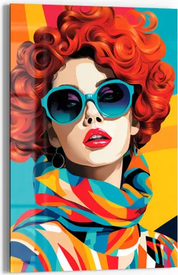 Produktbild von DEQOART Glasbild Echtglas 40x60 cm 'Stilvolle Retrodiva' Wandbild Bild modern Deko