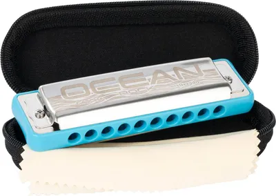 Produktbild von Ocean Rock Blues Harmonica in A, blue (incl. stylish softcas