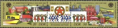 Produktbild von Briefmarken DDR 1988 Mi WZd742 (kompl.Ausg.) (3168-3169 als Dreierstreifen) gestempelt Arbeiterfestspiele der DDR