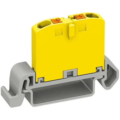 Produktbild von Verteilerblock Klemmen Verteilung Block Hutschiene für TH35 2x2,5 mit NS35A adapter Gelb