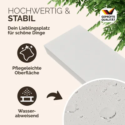 Image de CASARIA 2x Étagères Murales Flottantes 110 cm Blanc MDF Robuste Effet Flottant étagère Bois Rangement décoration