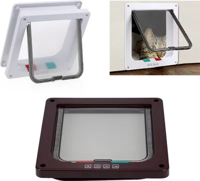 Obrázek produktu pro Cat Door Pet Entry Safe Ferromagnetic Pet Door 4-Way Lock pro malé psy od Kitty,M