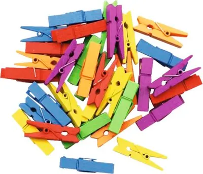 Produktbild von Wäscheklammern Holz bunt 35 mm 48 Stück