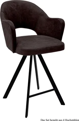 Produktbild von Thekenstuhl (4er-Set) Delinda 59x104x61 Schwarz/Espresso