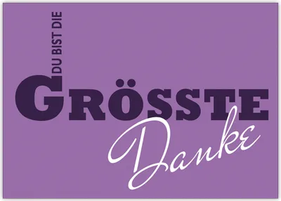 Produktbild von 4x Wundervolle Dankeskarte für sie: Danke Du bist die Grösste