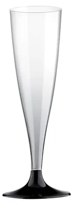 Produktbild von 432 Mehrweg Sektgläser Wein 140 ml Wiederverwendbar Kunststoff unzerbrechlich transparent schwarz Sektflöte