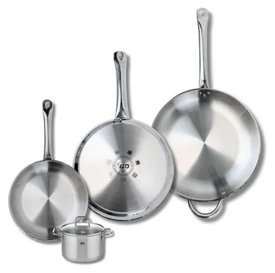 4-tlg. Edelstahl-Kochtopf-Set, 24/28/32 cm + 12 cm, Induktion