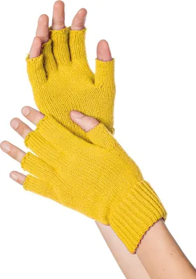 Produktbild von Fingerlose Strickhandschuhe gelb