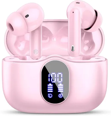 Produktbild von Kabellos Bluetooth 5.3 Sport In Ear Kopfhörer mit 4 Mikrofon, 40 std Spielzeit, LED-Anzeige, ENC Lärmreduzierung, HiFi Stereo für Arbeit und Studium