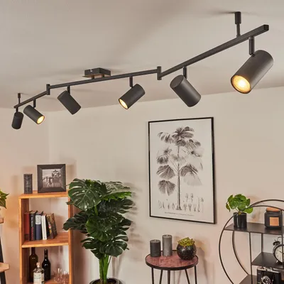 Produktbild von Gambellara »Gambellara« moderne Deckenlampe aus Metall in Anthrazit/Holzoptik