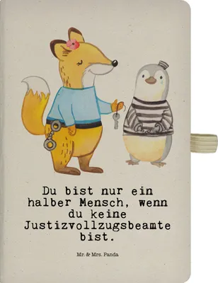 Produktbild von Mr. & Mrs. Panda Kladde Justizvollzugsbeamte Herz - Transparent - Geschenk, Gefängnis, Lustig, Tagebuch, notizbuch, Adressbuch, Spruch, Witzig, Schreibheft, Journal